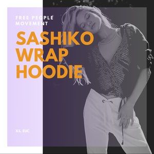 SOLD Free People Sashiko Wrap Hoodie in Blue